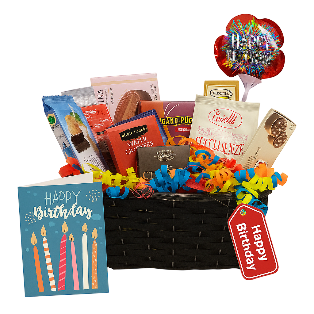 Panier Cadeau Élégant de Chocolats et Biscuits - Anniversaire Fleur Québec