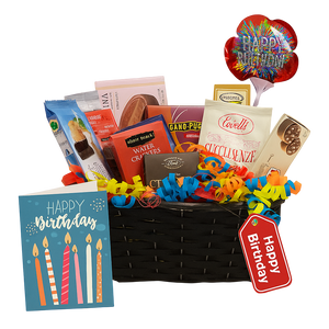 Panier Cadeau Élégant de Chocolats et Biscuits - Anniversaire Fleur Québec