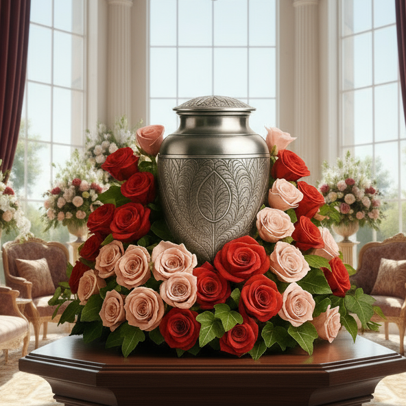 Arrangement Funéraire de Roses Roses | Hommage Sincère et Apaisant | Fleur Québec