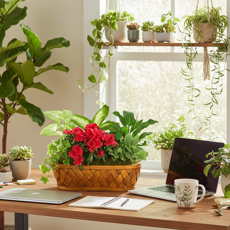 Cadeau de Plantes Durables 'Joie Végétale' : Fleurs en Pot et Verdure