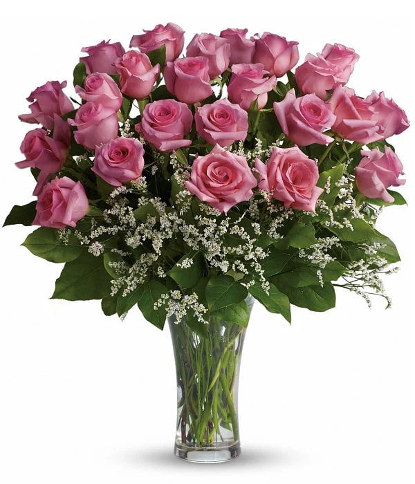 Bouquet de 24 Roses Roses à Longue Tige
