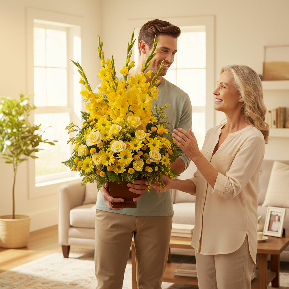 "Sunny Memories" Arrangement - Yellow Roses - Thank You