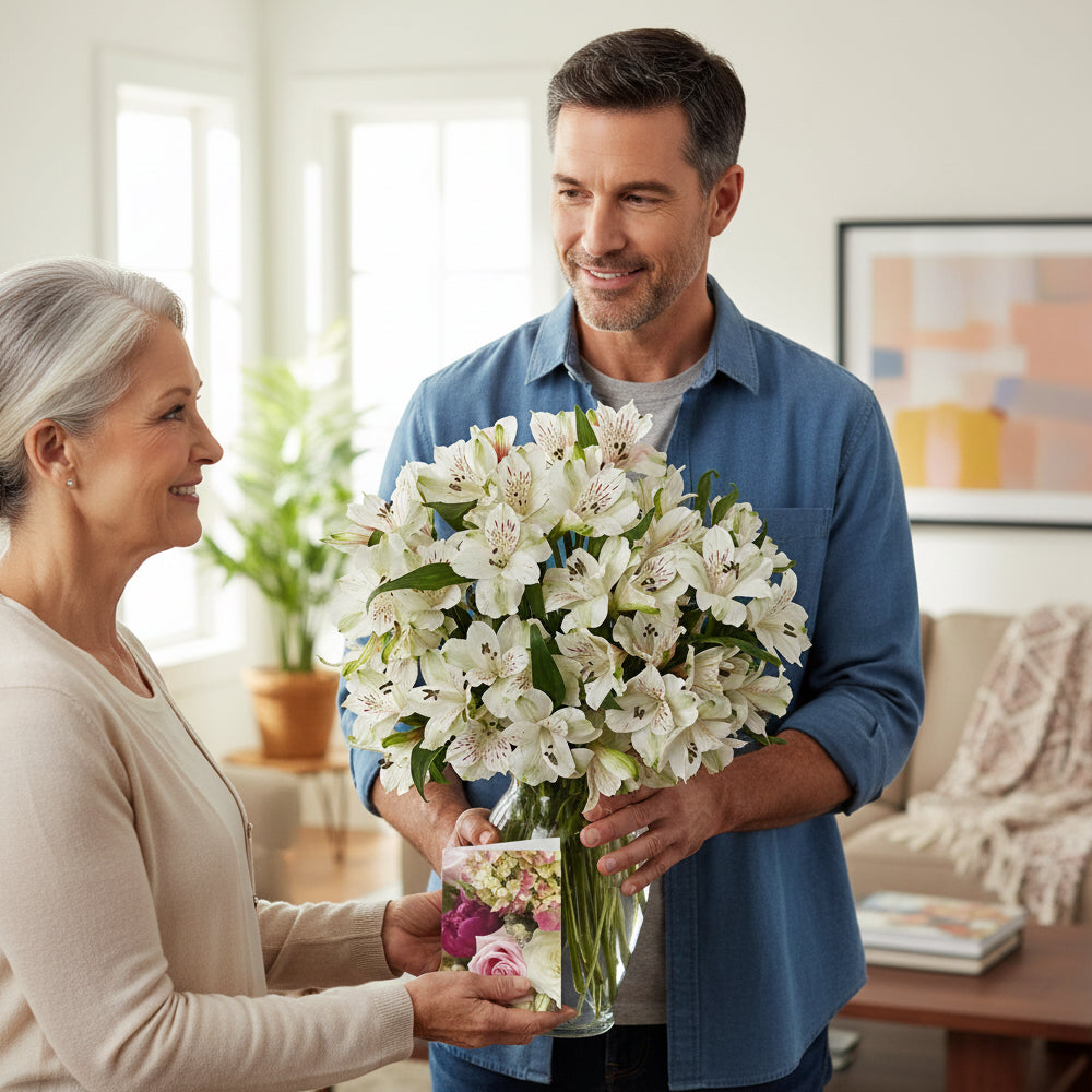 Alstroemeria Easter Bouquet - 50 vibrant flowers for spring celebrations