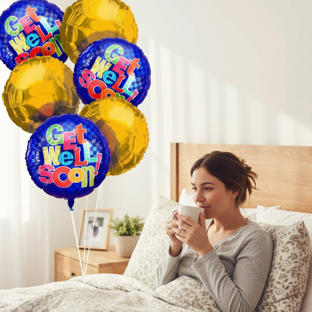 Get Well Soon Balloon Bouquet - Set of 6