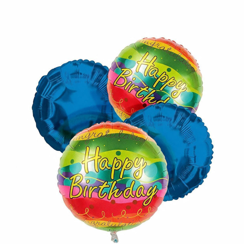 Sparkling "Happy Birthday" Balloon Bouquet, Set of 4