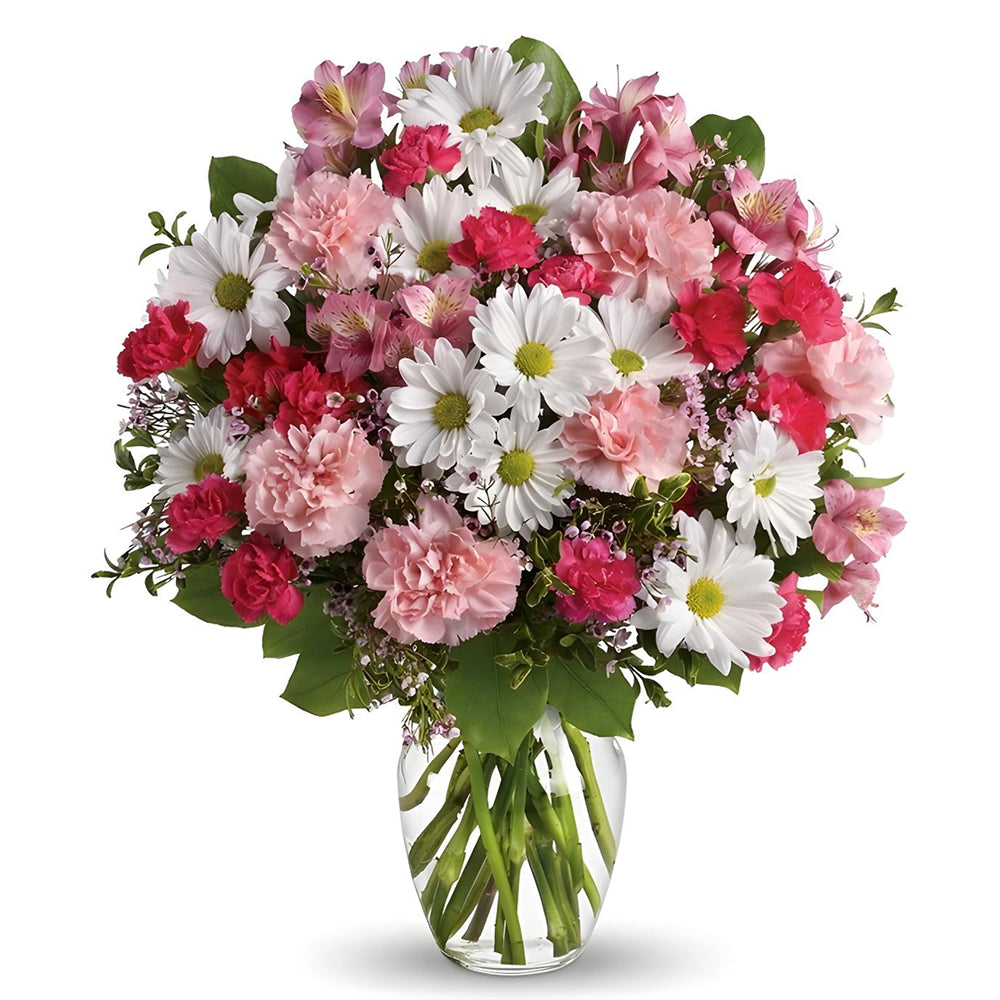 Bouquet Premium "Sweet Tenderness" - Roses Roses et Blanches - Anniversaire