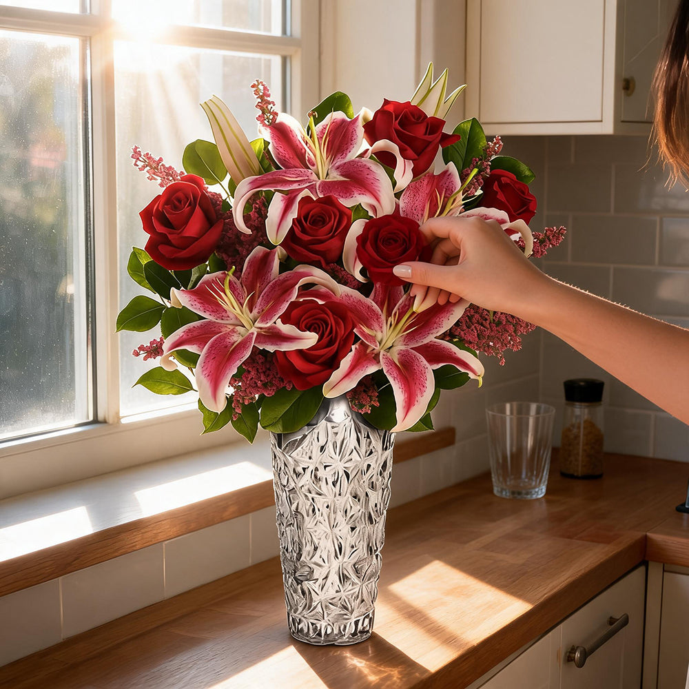 Bouquet "Romantique" - Roses aux Couleurs Vives