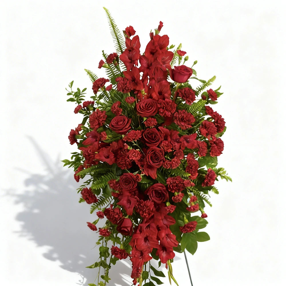 "Sincere Sympathy" Bouquet - Dark Red Roses - Condolences