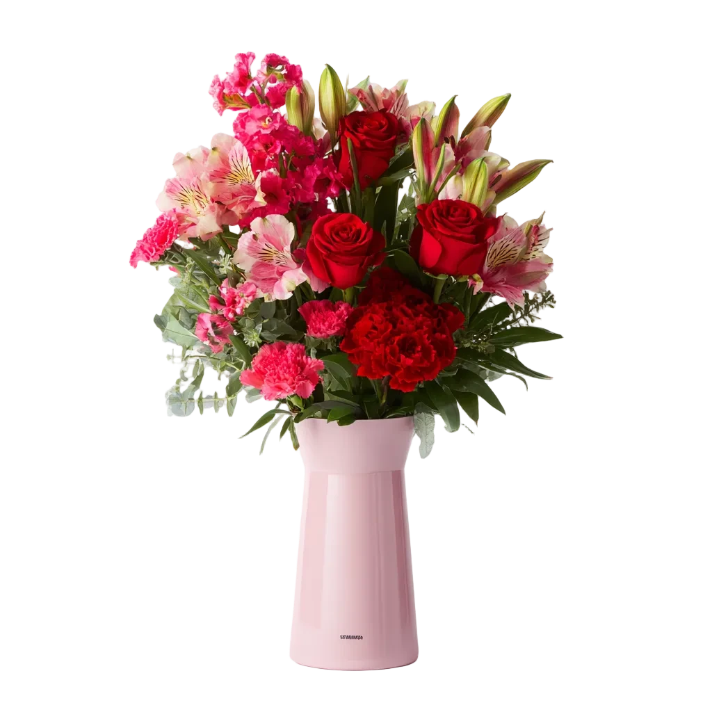 Bouquet "Perles d'Amour" - Roses Rouges et Roses