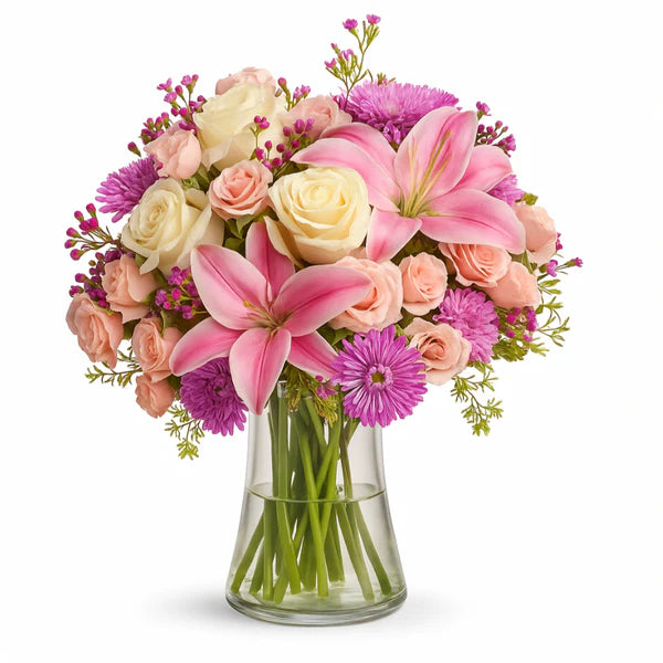 Bouquet Romantique de Roses Blanches - Mariage