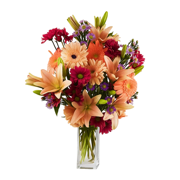 Bouquet "Extravagant" (Gerberas, Lys, Asters, Marguerites)