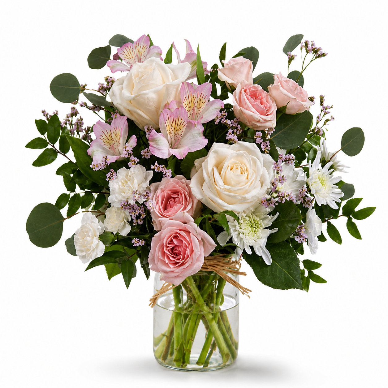 "Rose Chic" Bouquet - Cream and Silver Tones