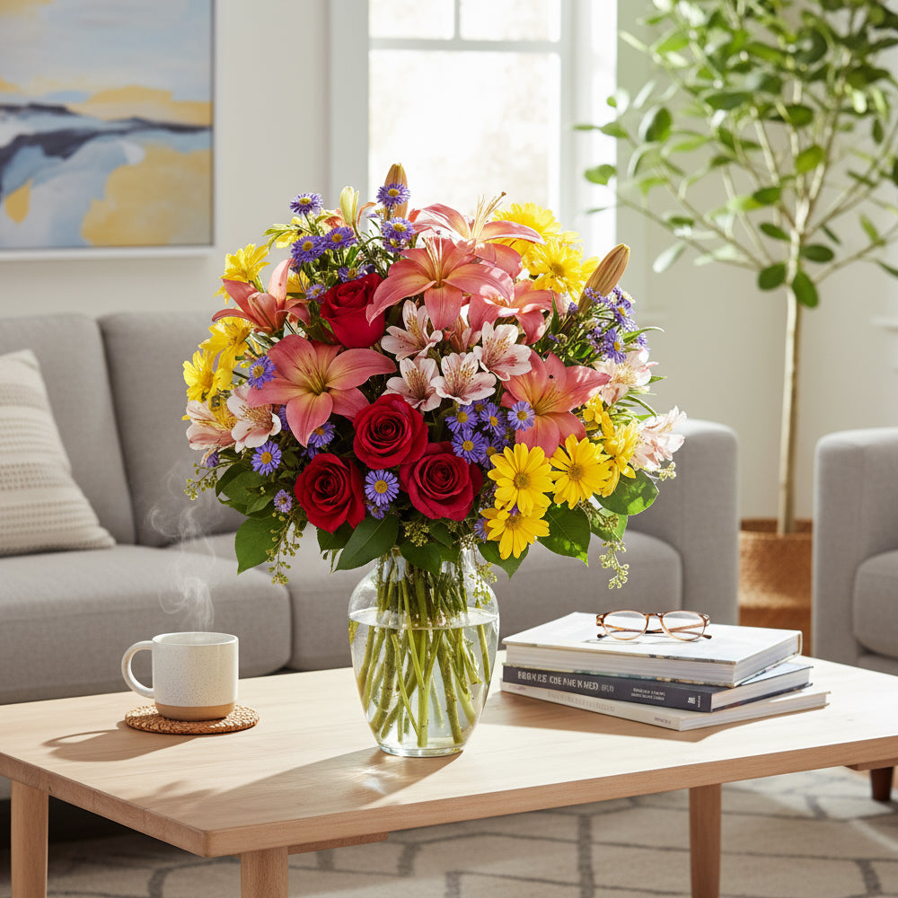 Le Bouquet "Après-midi serein dans le jardin" aux Couleurs les Plus Vibrantes
