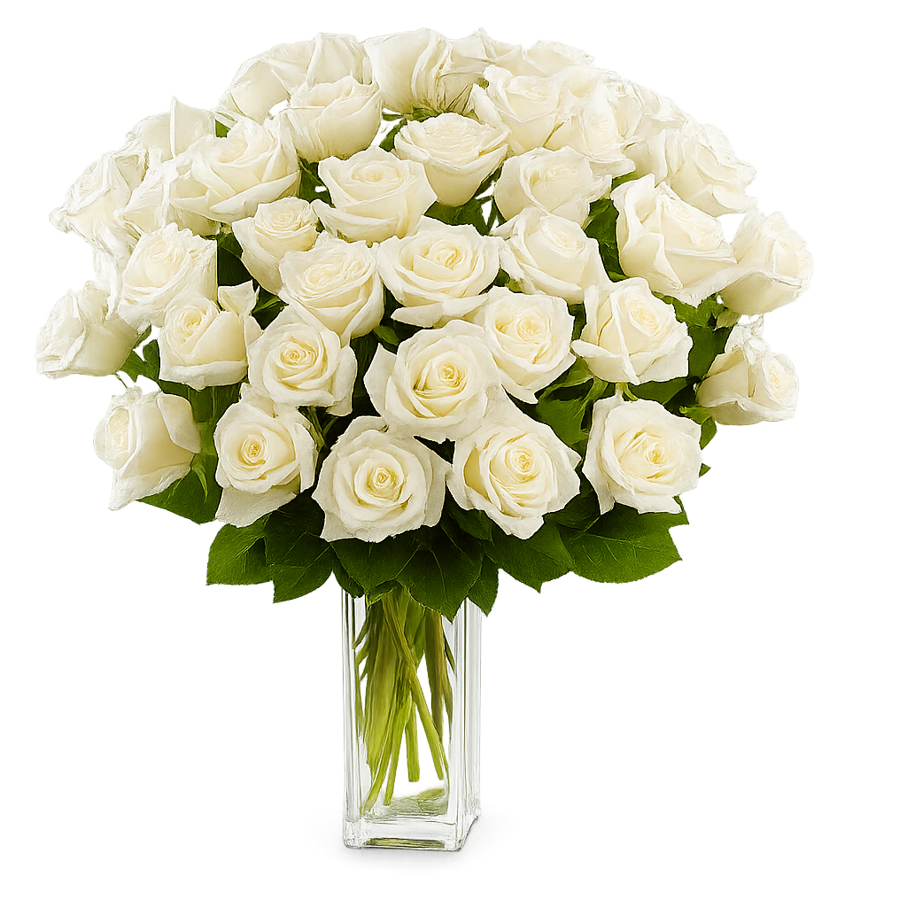 Bouquet de 36 Roses Blanches Fleur Québec
