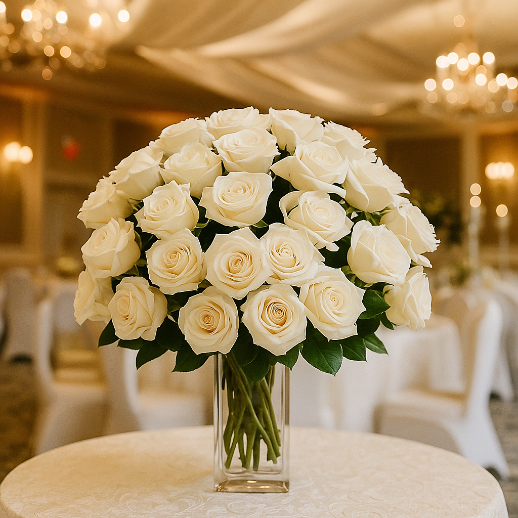 Bouquet de 36 Roses Blanches Fleur Québec