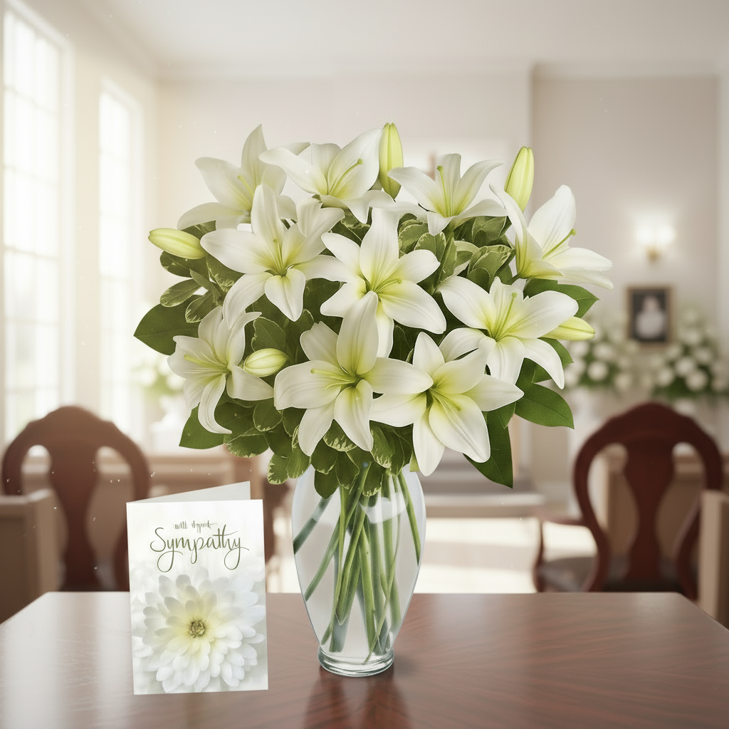 Bouquet de lys célestes- Un hommage élégant et significatif