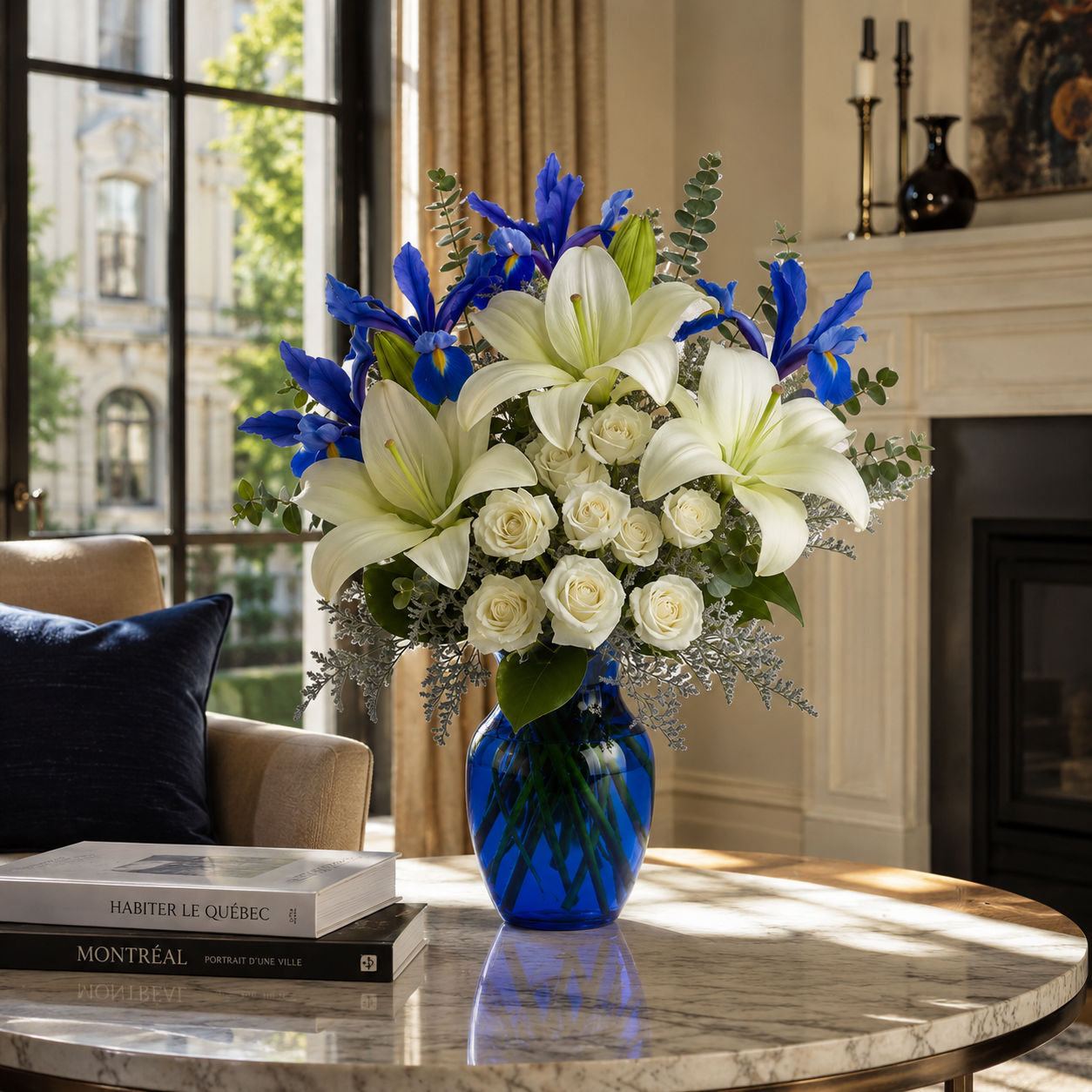 Bouquet deluxe “Horizons Bleus” — assemblé au Québec