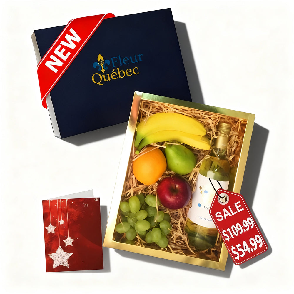 Luxury Holiday Gift Set: Fresh Fruit & White Wine (750 ml)