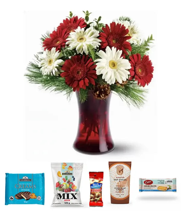 Bouquet Étoiles de Noël + Trousse gourmande