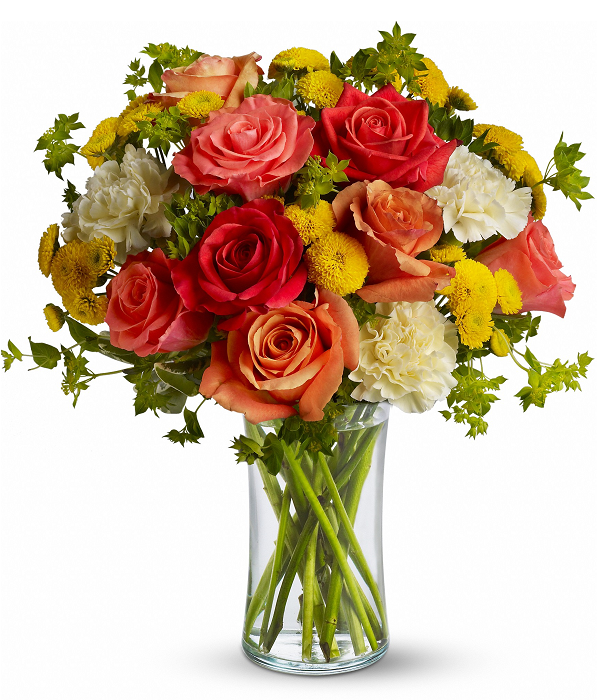 Bouquet de Roses "Citrus Kissed" - Tons Agrumes Fleur Québec 49.99