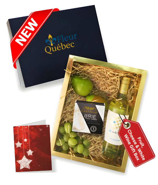 Coffret Dégustation Luxe : Vin Blanc, Fromage Crémeux et Fruits Frais