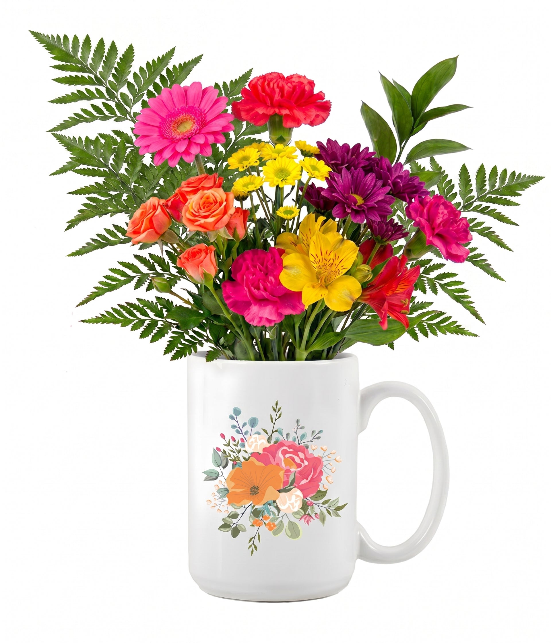 Collection de tasses florales de créateur – Couleurs éclatantes