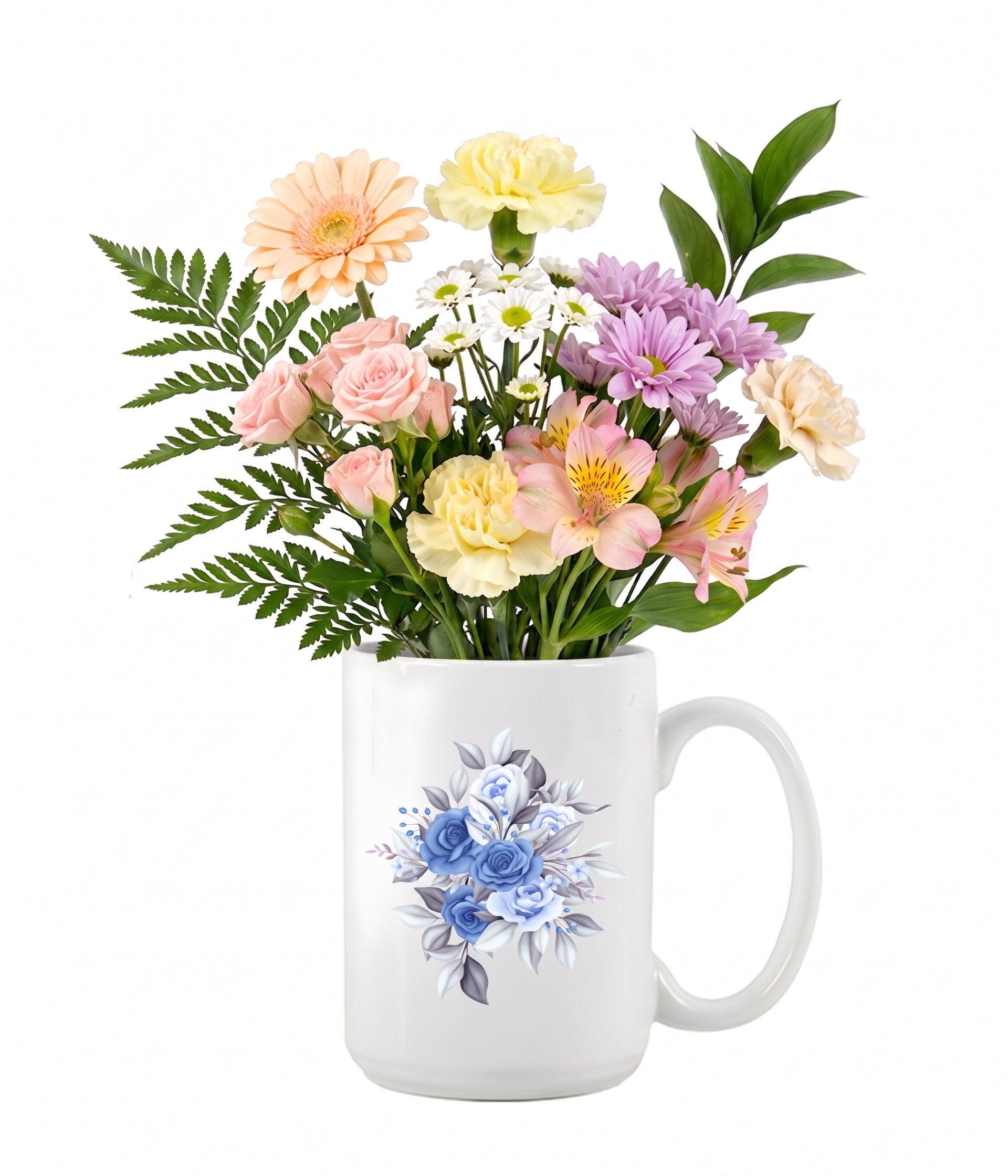 Collection de tasses florales de créateur – Couleurs pastel