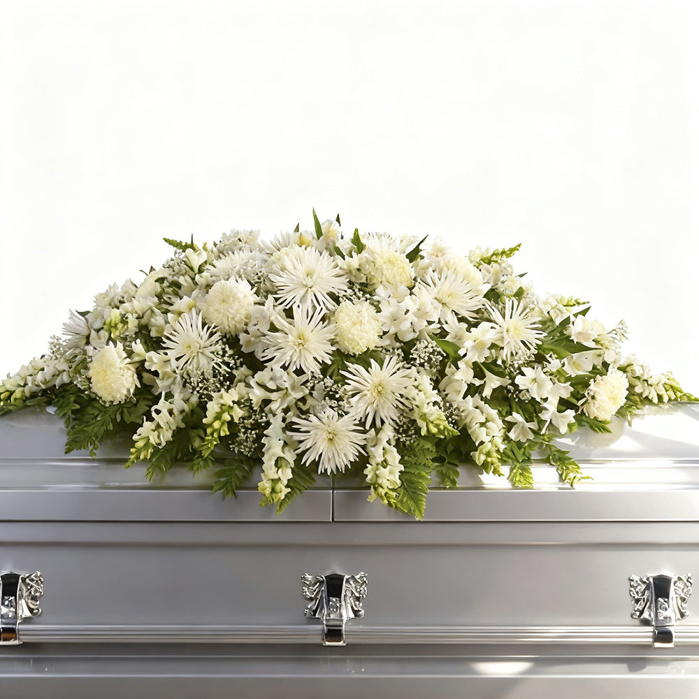 Elegant Eternal Light Funeral Coffin Spray