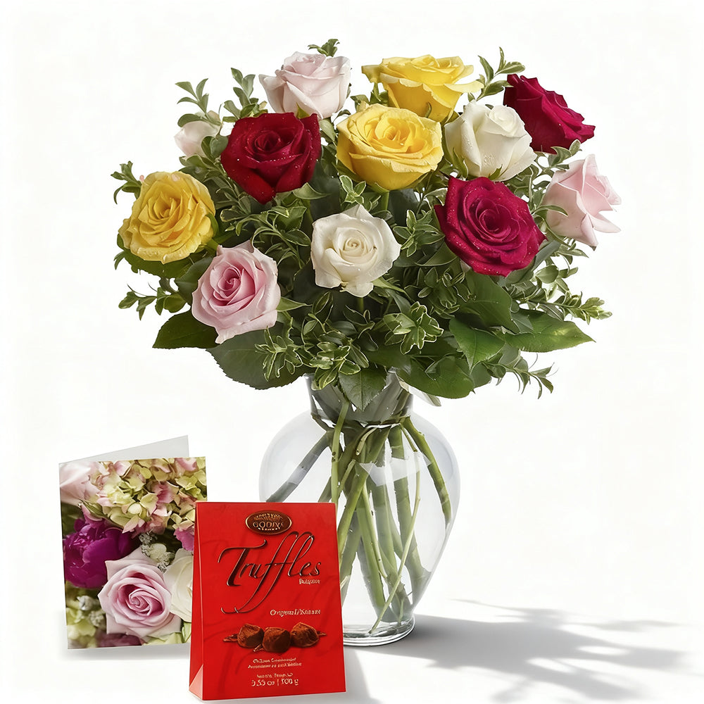 Ensemble Premium de 12 Roses Rouges "Pour Le Plaisir" - Anniversaire