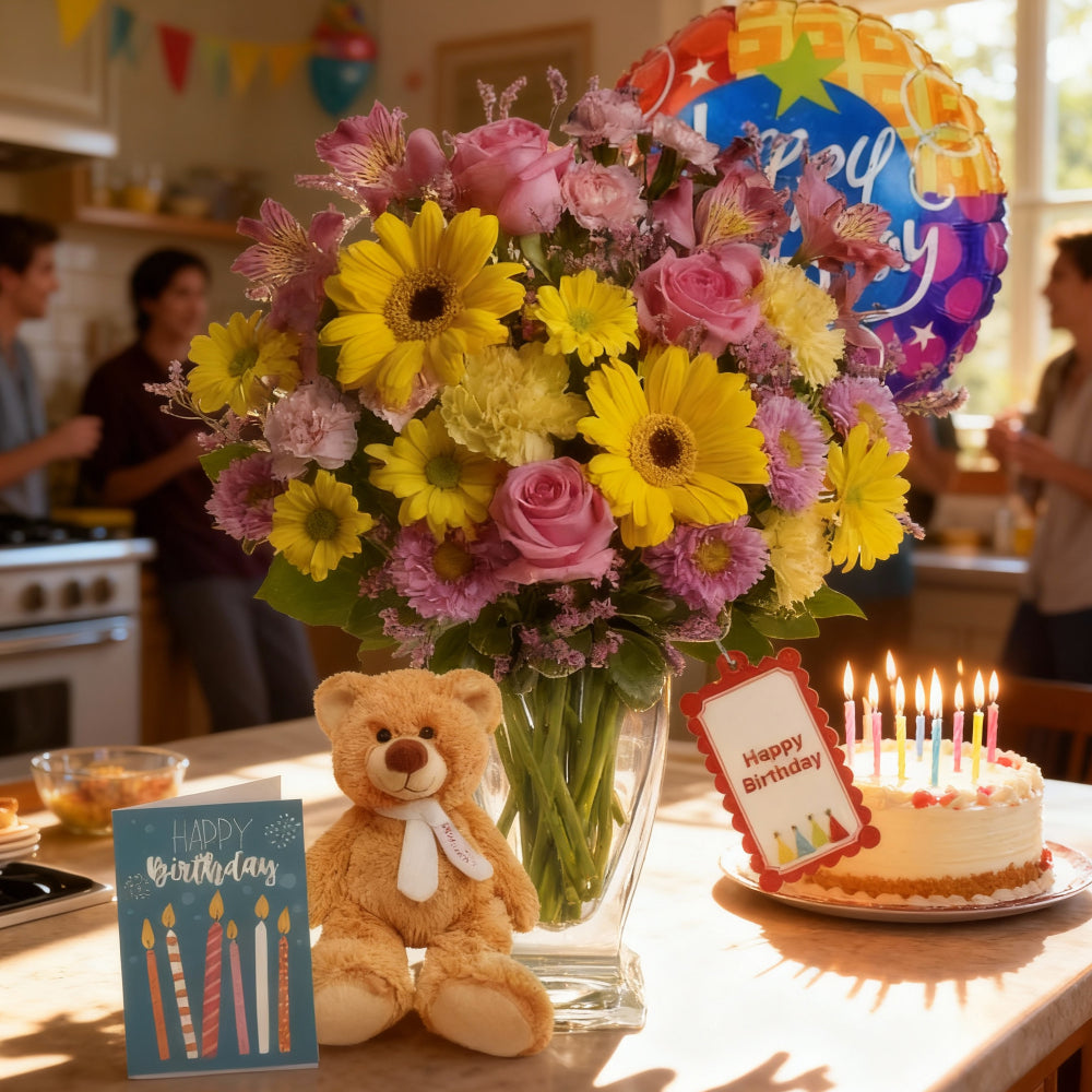 Ensemble "Collection de Créateurs" pour Anniversaires III: 24 tiges de fleurs assorties