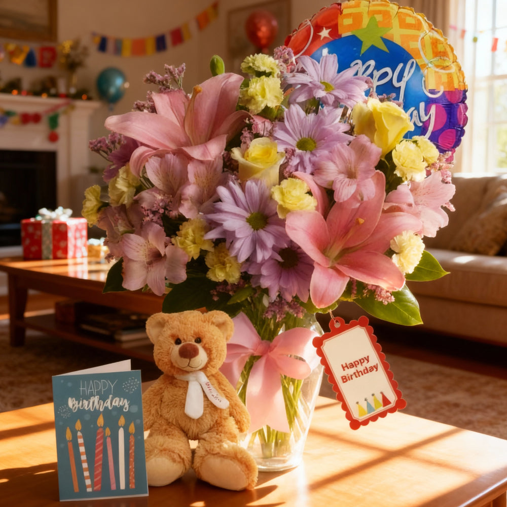 "Designer Collection" Set for Birthdays IV: 24 assorted flower stems