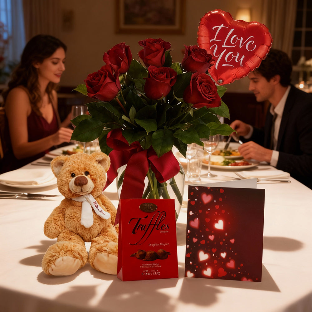 Ensemble Romantique de Roses Rouges "L'Amoureux II" - Anniversaire