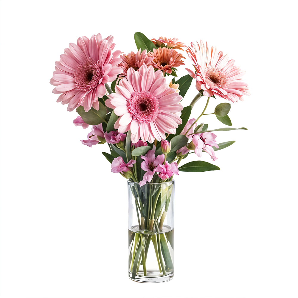L’Éclat de Couleurs qui Dure : Arrangement en Pot Mason (Rose et Violet)