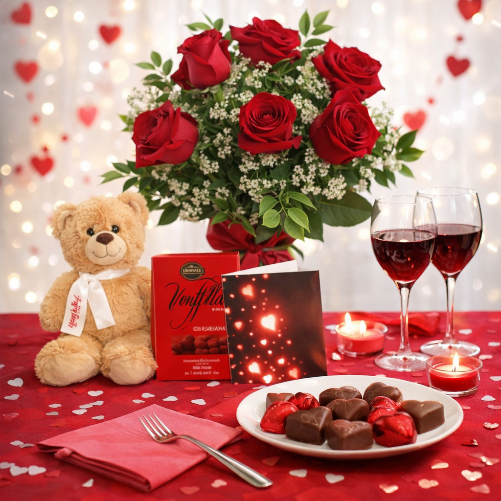 Ensemble "Chéries" - Roses Rouges