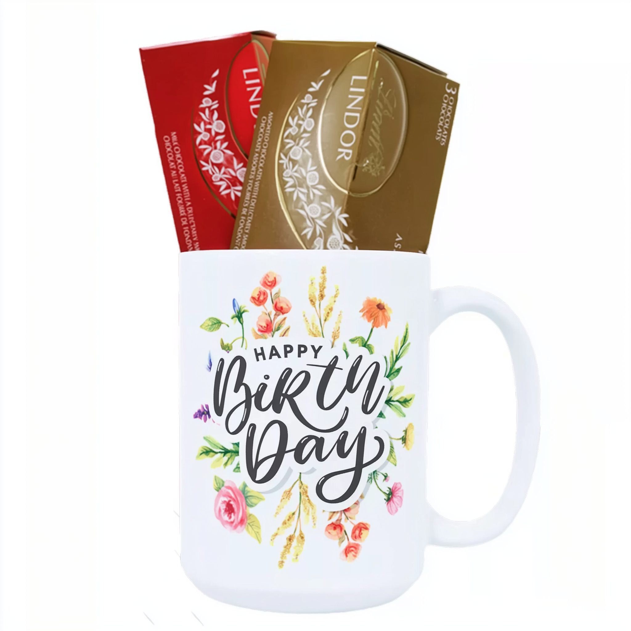 Ensemble De Tasse Cadeau Anniversaire Et Lindt « Joyeux Anniversaire »