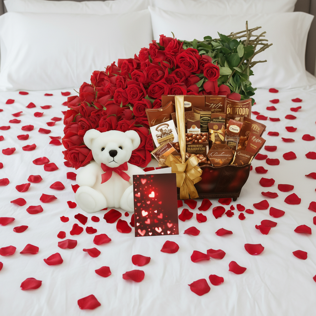 Ensemble Luxury de 100 Roses Rouges - Grand Geste Romantique Fleur Québec