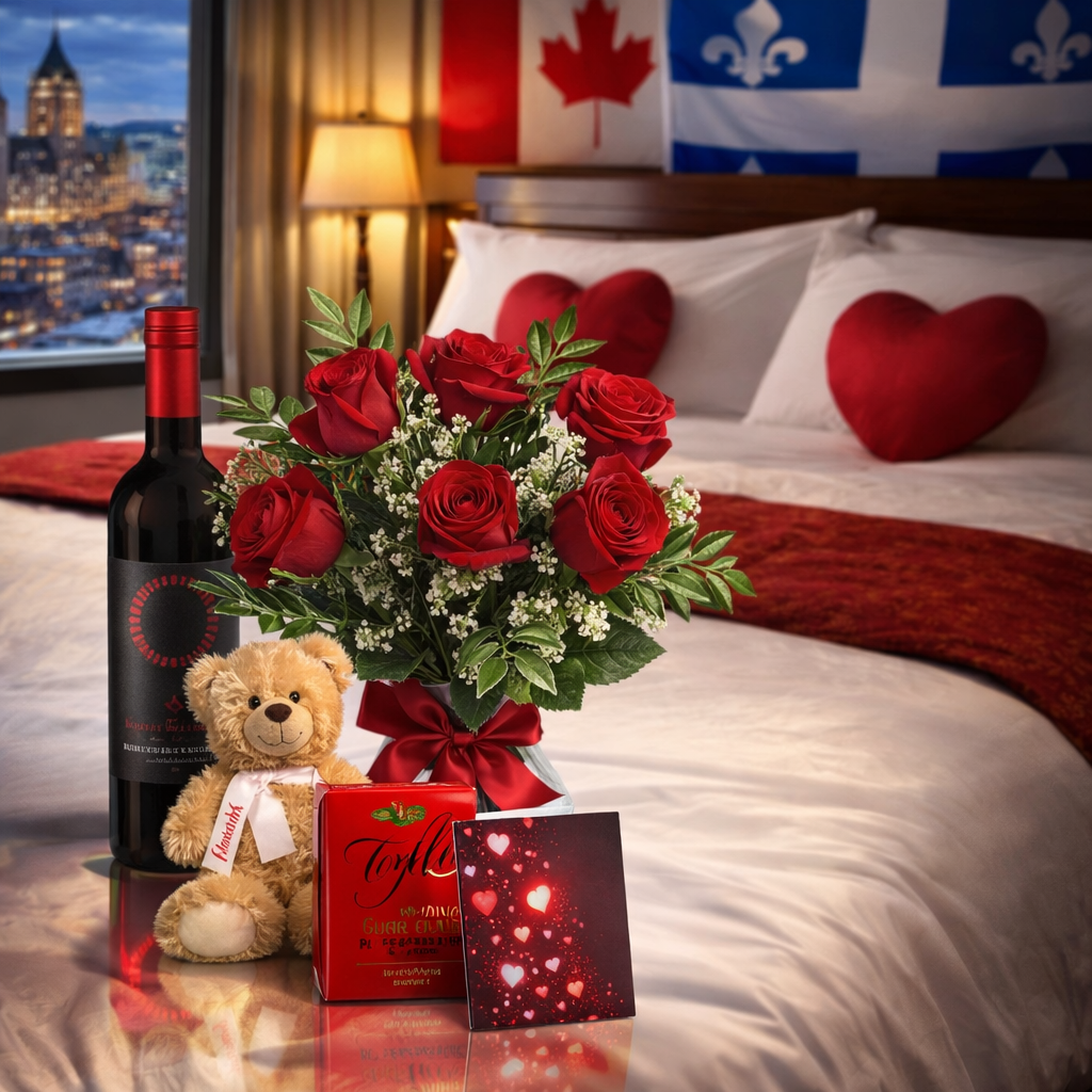 Ensemble Premium Romantique avec du vin II