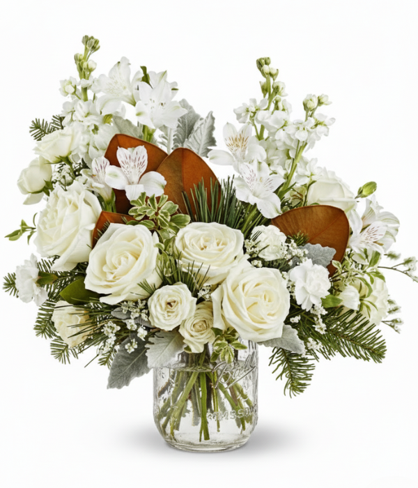 Rose Givrée en Pot Mason