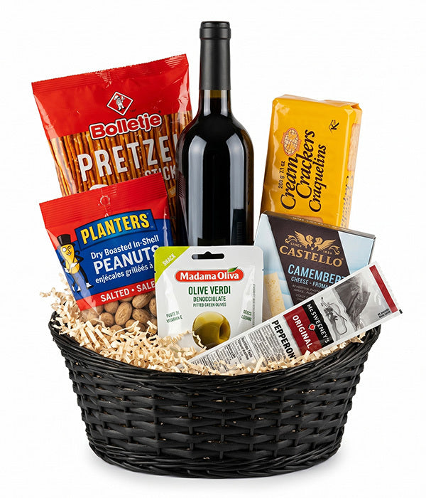 Corporate Gift Basket - Red Wine, Brie and Chocolate - Company