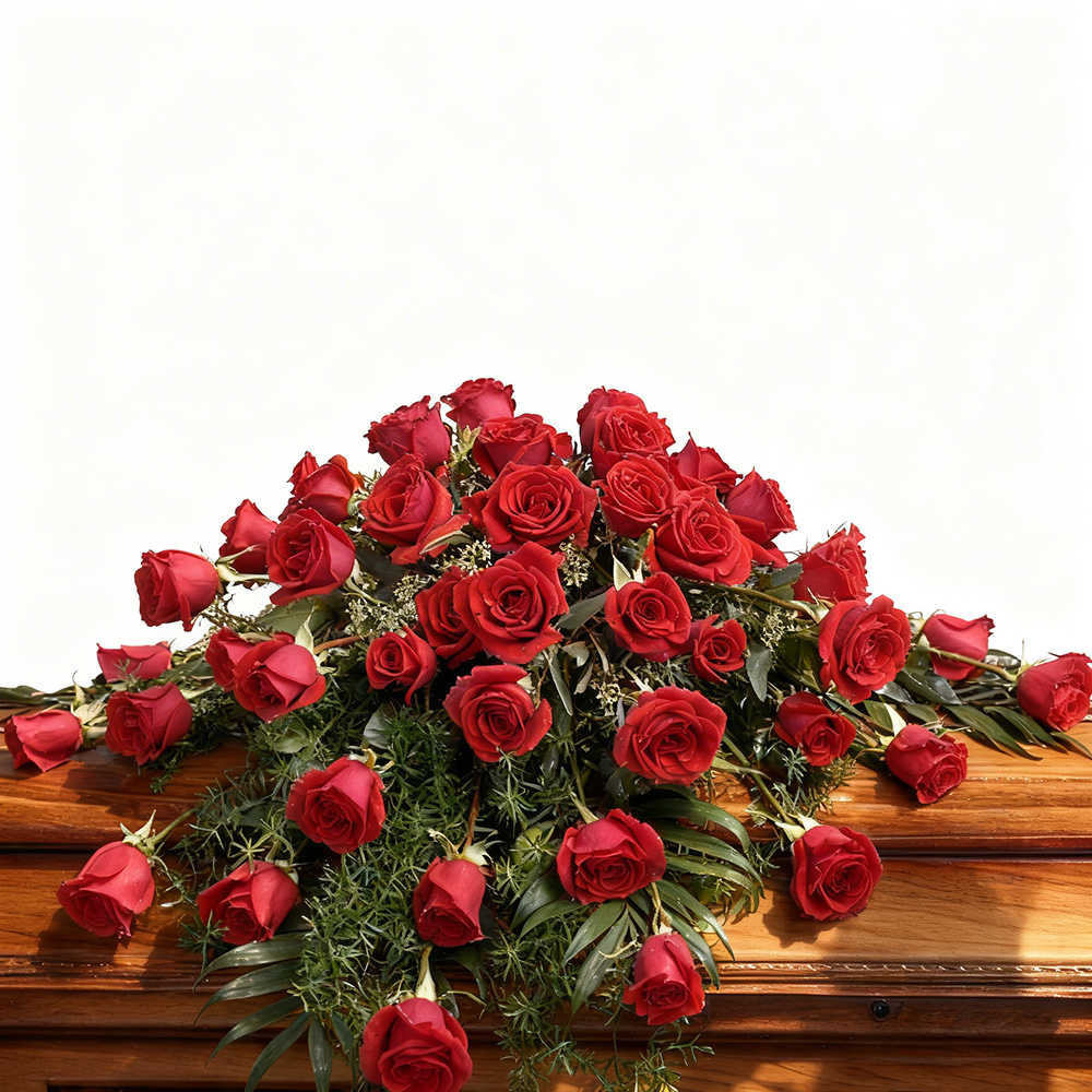 Elegant Bouquet of Red Roses - Sympathy and Funeral