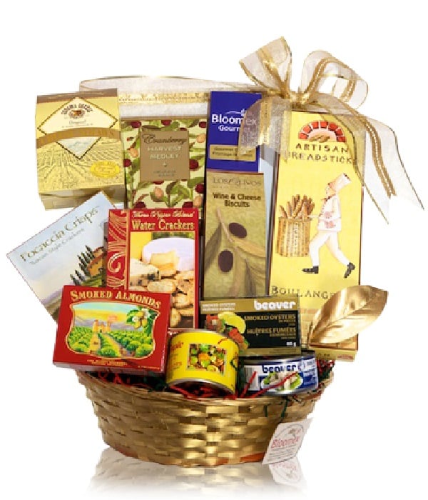 Panier Cadeau Luxury Personnalisé - Chocolats, Biscuits, Thés et Cafés Fleur Québec