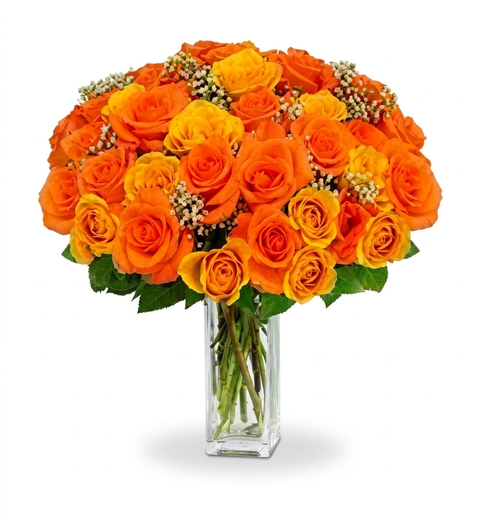 Bouquet de 36 Roses Oranges