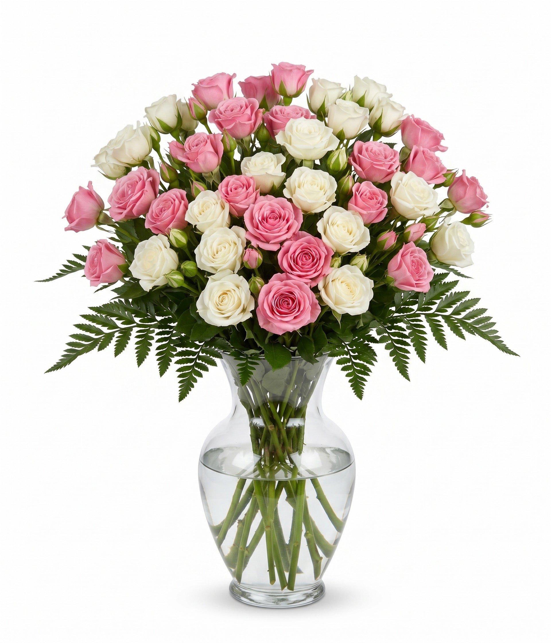 100 roses spray blanches et roses Fleur Québec