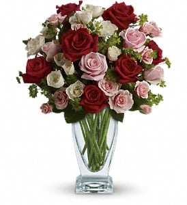 Bouquet Personnalisé de Roses Rouges, Blanches et Rose Clair - Toutes Occasions Fleur Québec