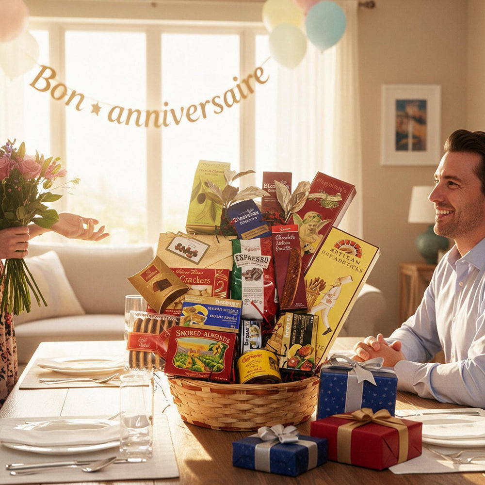 Panier Cadeau Artisanal "Fancy Feast" - Chocolats et Pâtisseries - Anniversaire
