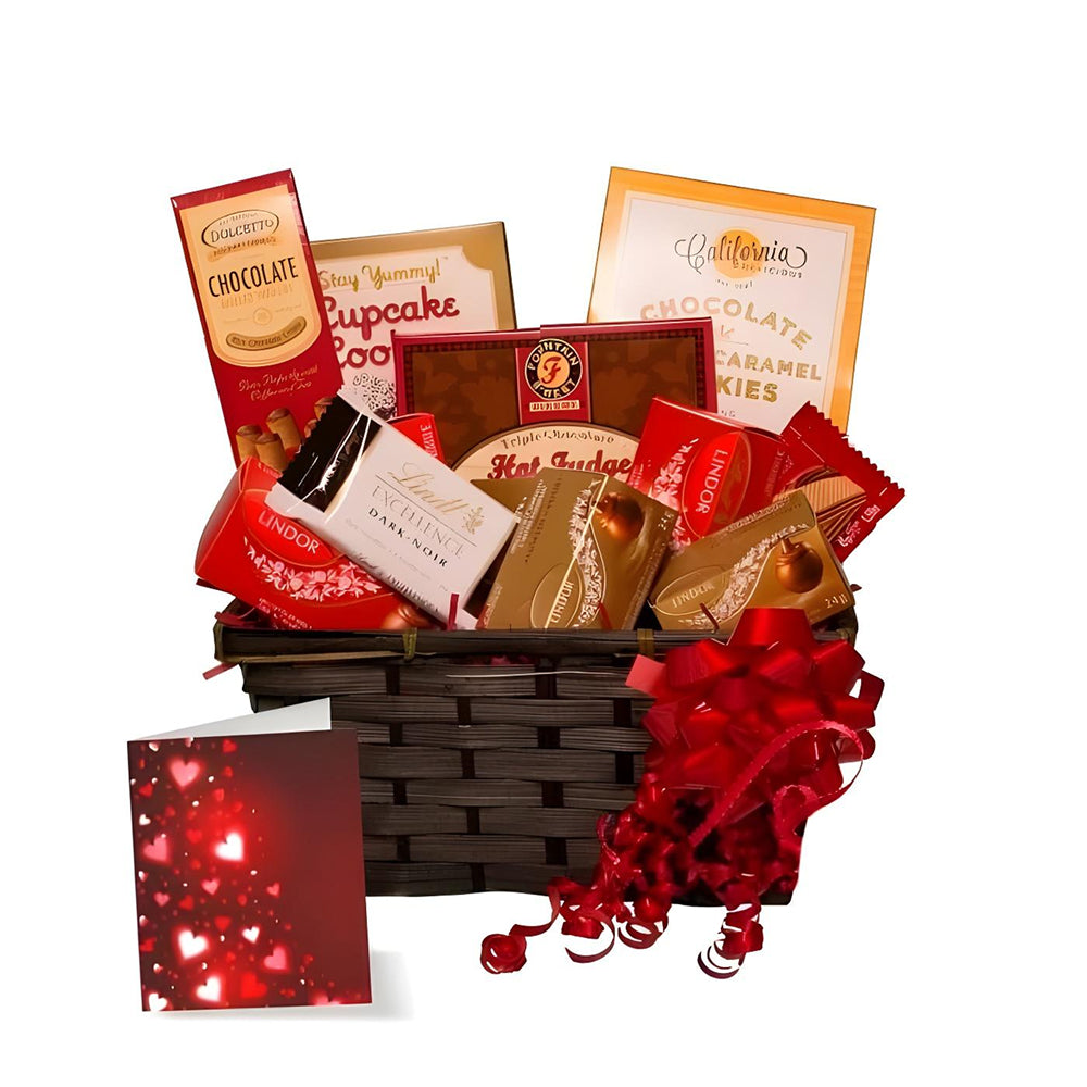 Lindt Premium Gift Basket - Hot Chocolate and Shortbread Cookies - Special Edition