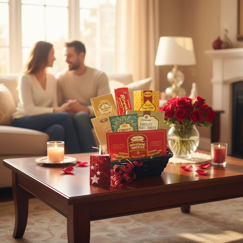 Panier Cadeau - Chocolats, Cafés, Thés et Fromages - Toutes Occasions