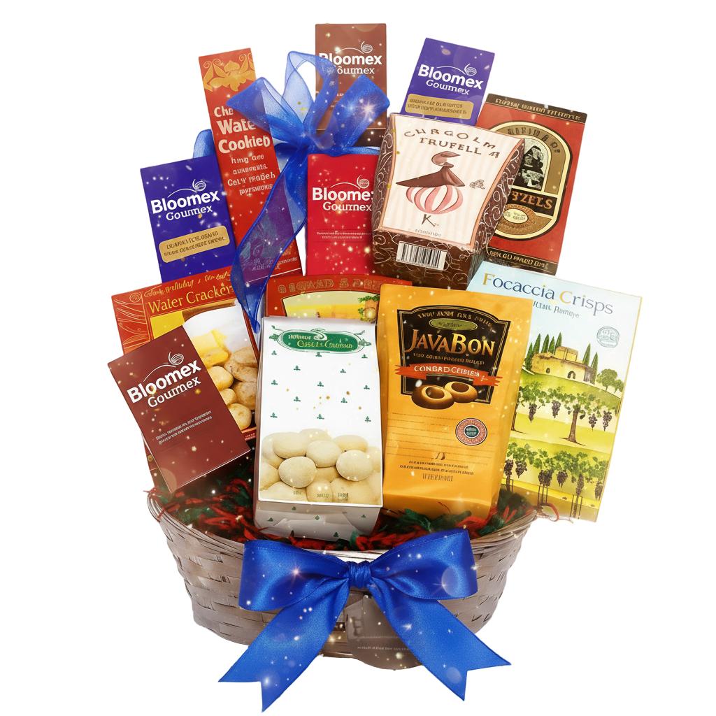 Panier Cadeau Gourmand « Tentation des Fêtes » – 18 Délices Luxe : Lindt, Truffes et Biscuits