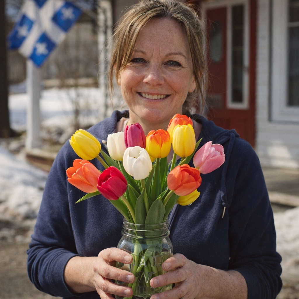 Springtime Mason Jar of Vibrant Roses - Mother's Day