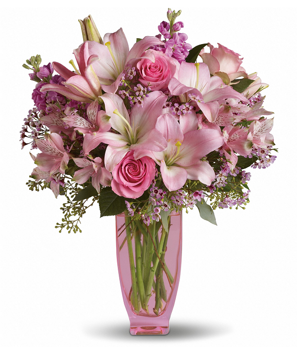 Bouquet "Rose Chic" - Roses Roses et Lavande - Anniversaire Fleur Québec